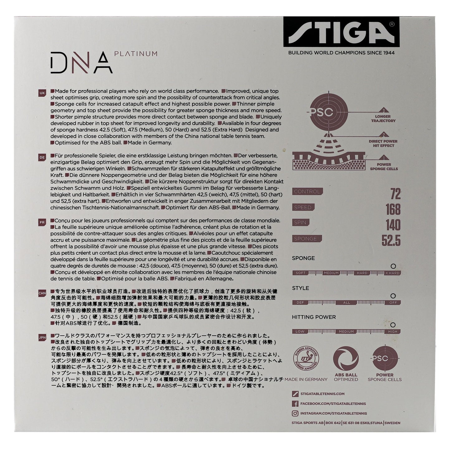 Stiga DNA Platinum XH - Killypong