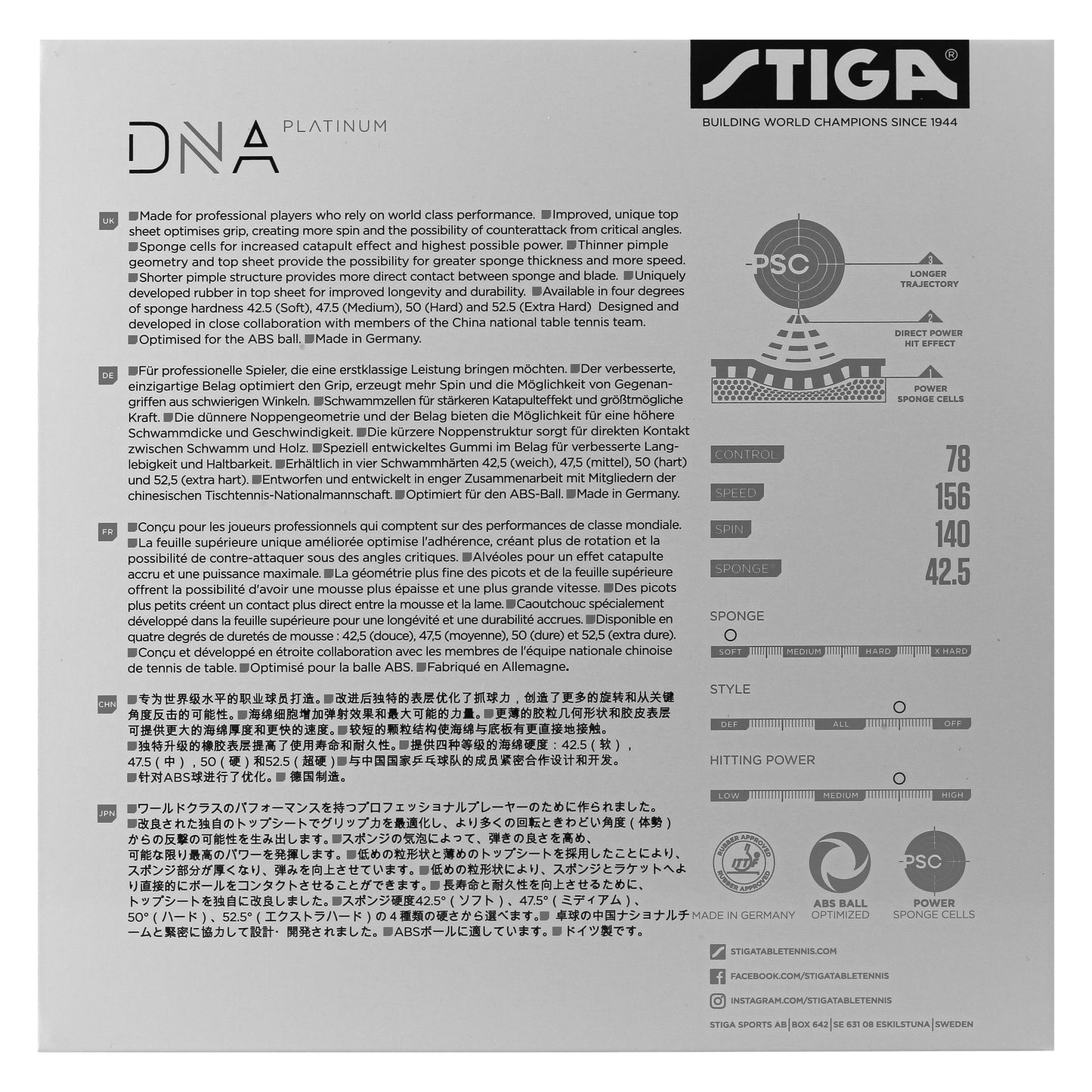 'Stiga DNA Platinum S